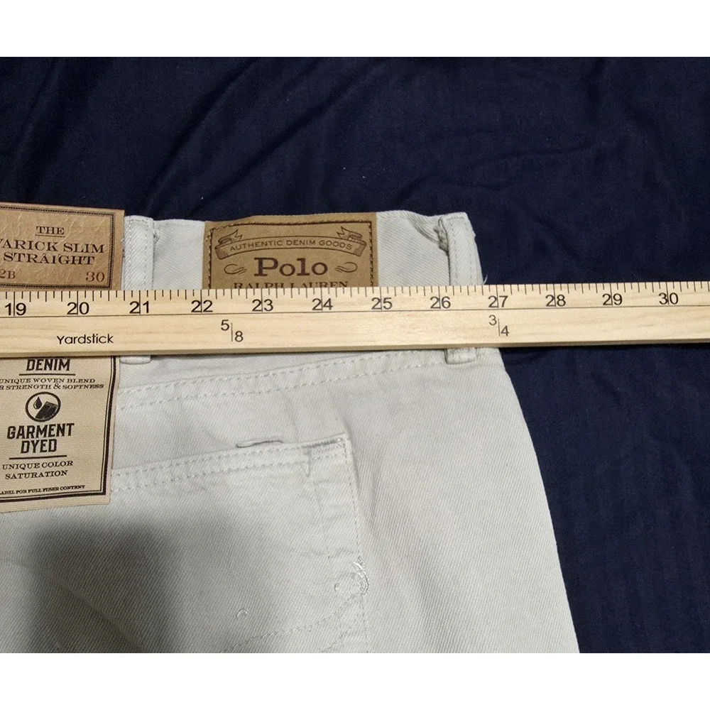 Polo Ralph Lauren Varick Slim Straight Gray Jeans Pants 5 Pocket Size 52x30